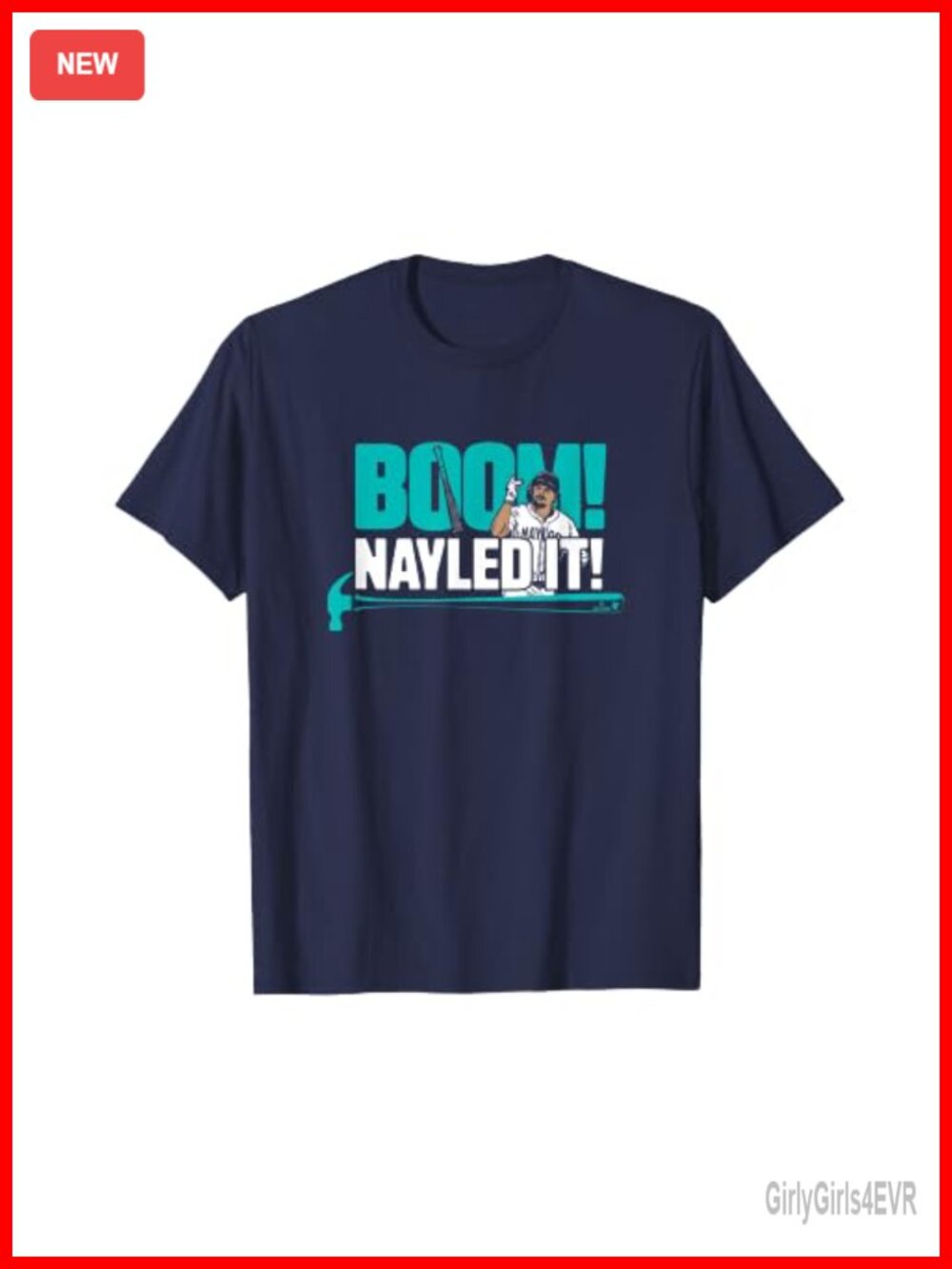 Baseball T-Shirt, Lightweight Cotton Blend, Classic Fit, Crew Neck